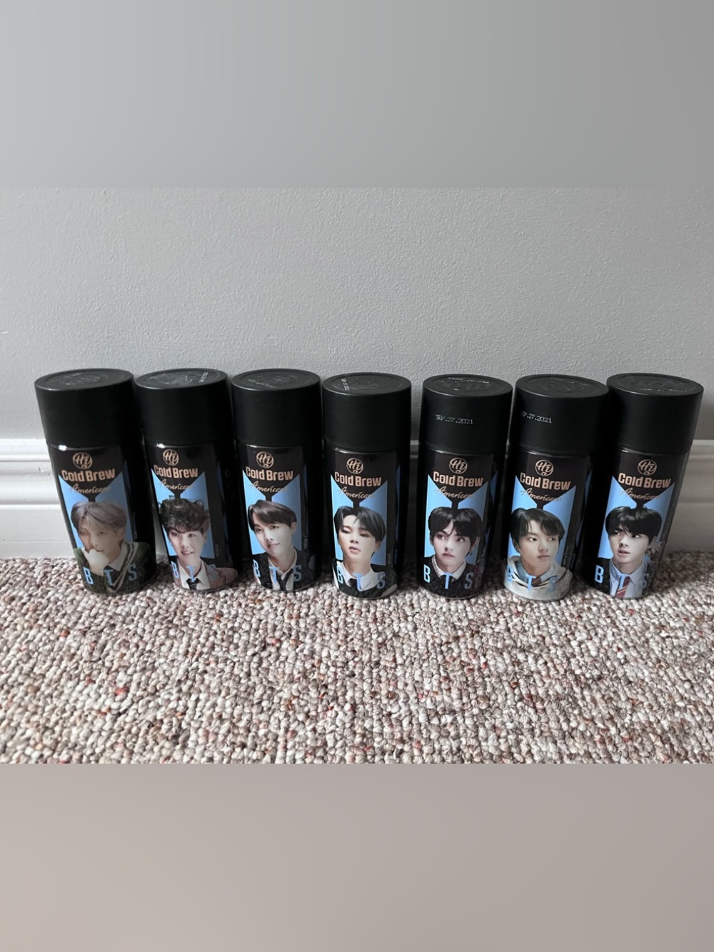 BTS Cold Brew Americano 7 Bottles 2021 Empty